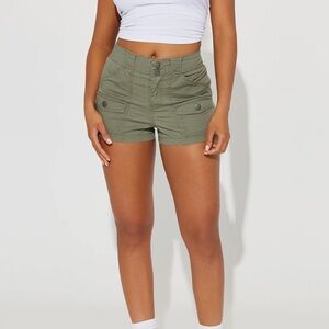 Fashion Nova Olive Cargo Shorts